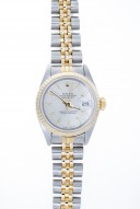 Pre-Owned 28mm Rolex Steel and Gold Datejust with Silver Index Dial